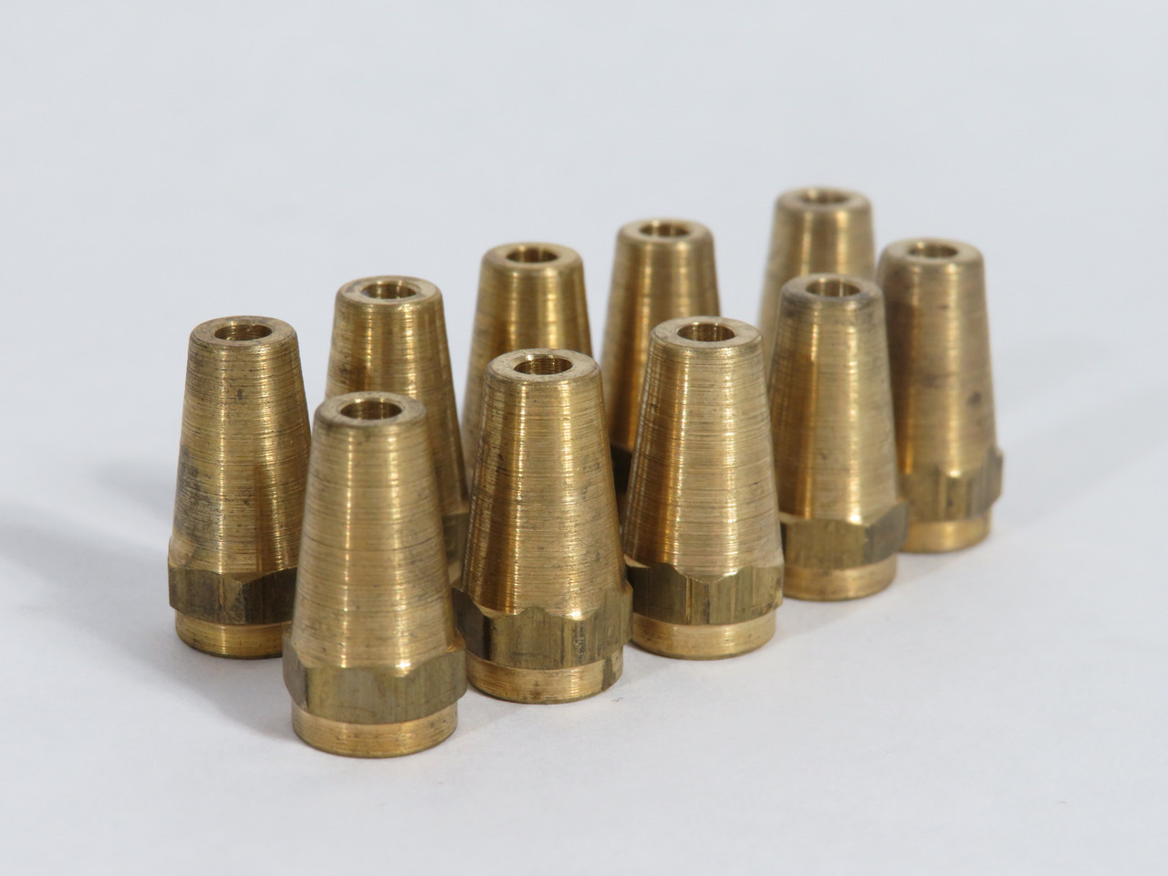 Generic Brass Long Nut 45 Deg Flare 1/8" Tube 5/16" Thread Lot of 10 USED