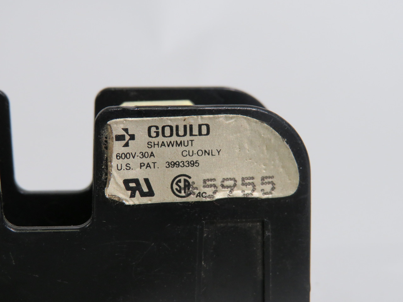 Gould 30311 Fuse Block 600V 30A 2-1/2" Length Old Style USED