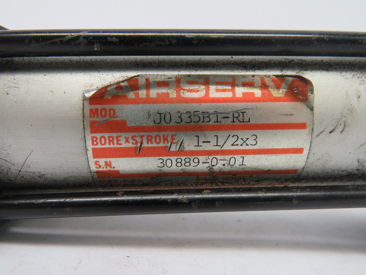 AirServ J0335B1-RL Pneumatic Cylinder 1-1/2" Bore 3" Stroke USED