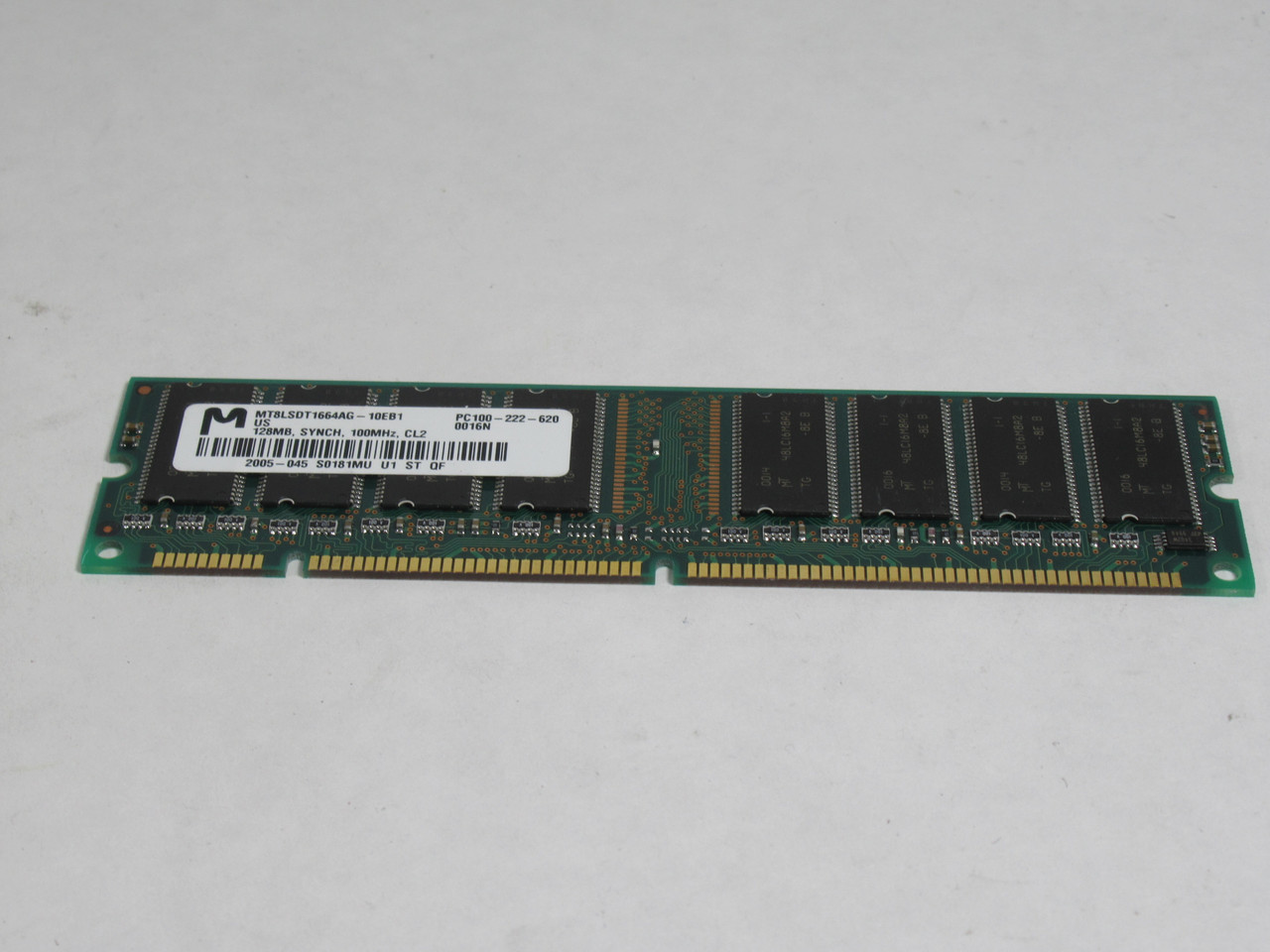 Micron MT8LSDT1664AG-10EB1 SDRam Memory Module 128MB 100MHz USED