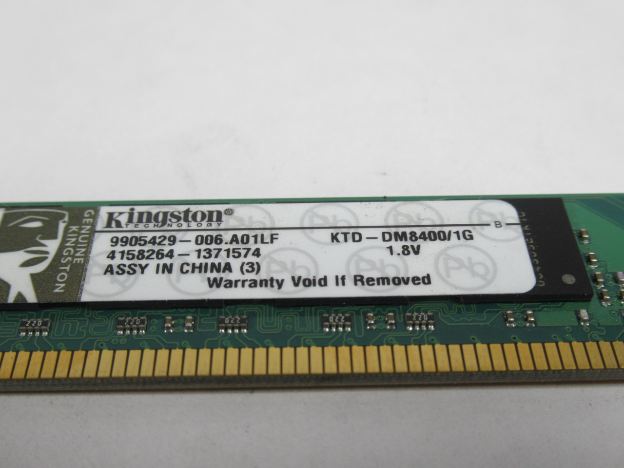 Kingston Tech KTD-DM8400/1G SDRam Memory Module 1GB 400MHz USED