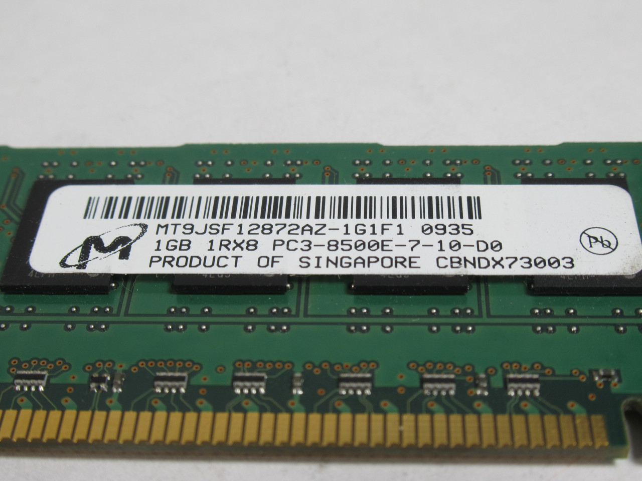 Micron MT9JSF12872AZ-1G1F1 SDRam Memory Module 1GB 1066MHz USED
