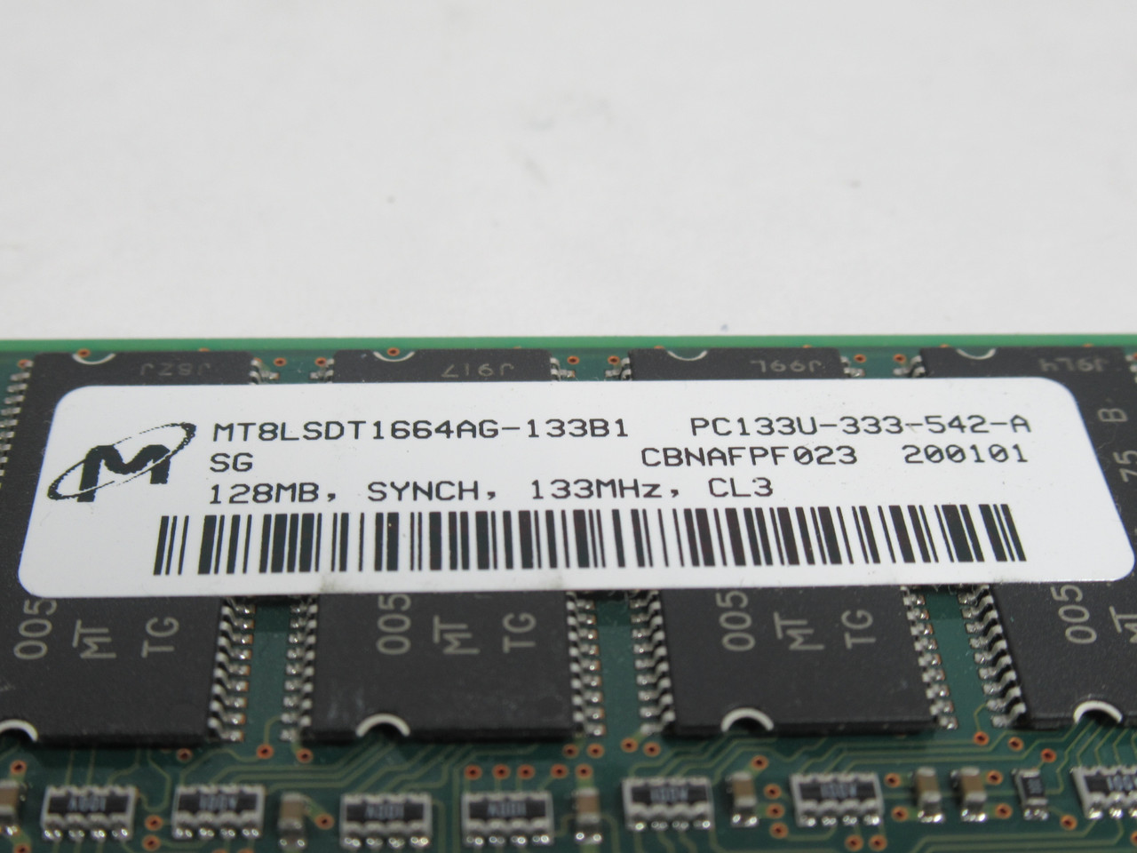 Micron MT8LSDT1664AG-133B1 SDRam Memory Module 128MB 133MHz USED