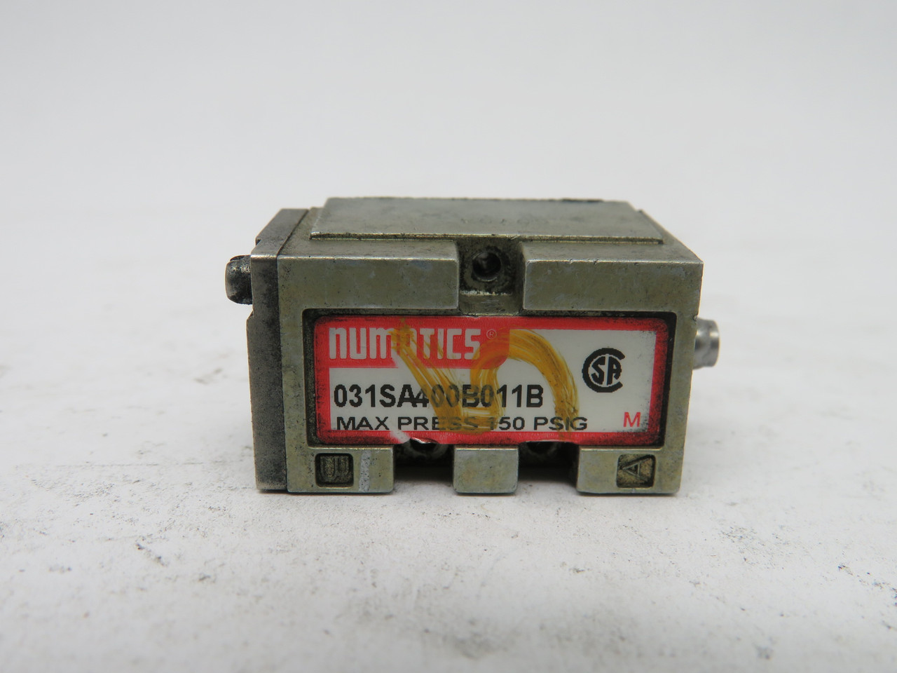 Numatics 031SA400B011B Solenoid Valve 150PSI NO COIL USED