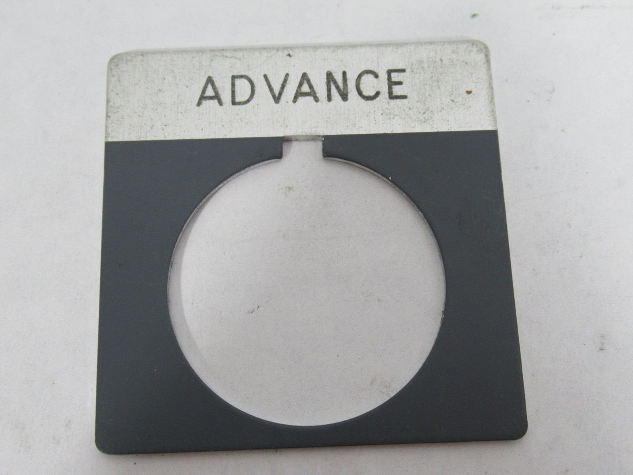 Allen-Bradley 800T-X700 Metal Push Button Legend Plate ADVANCE USED