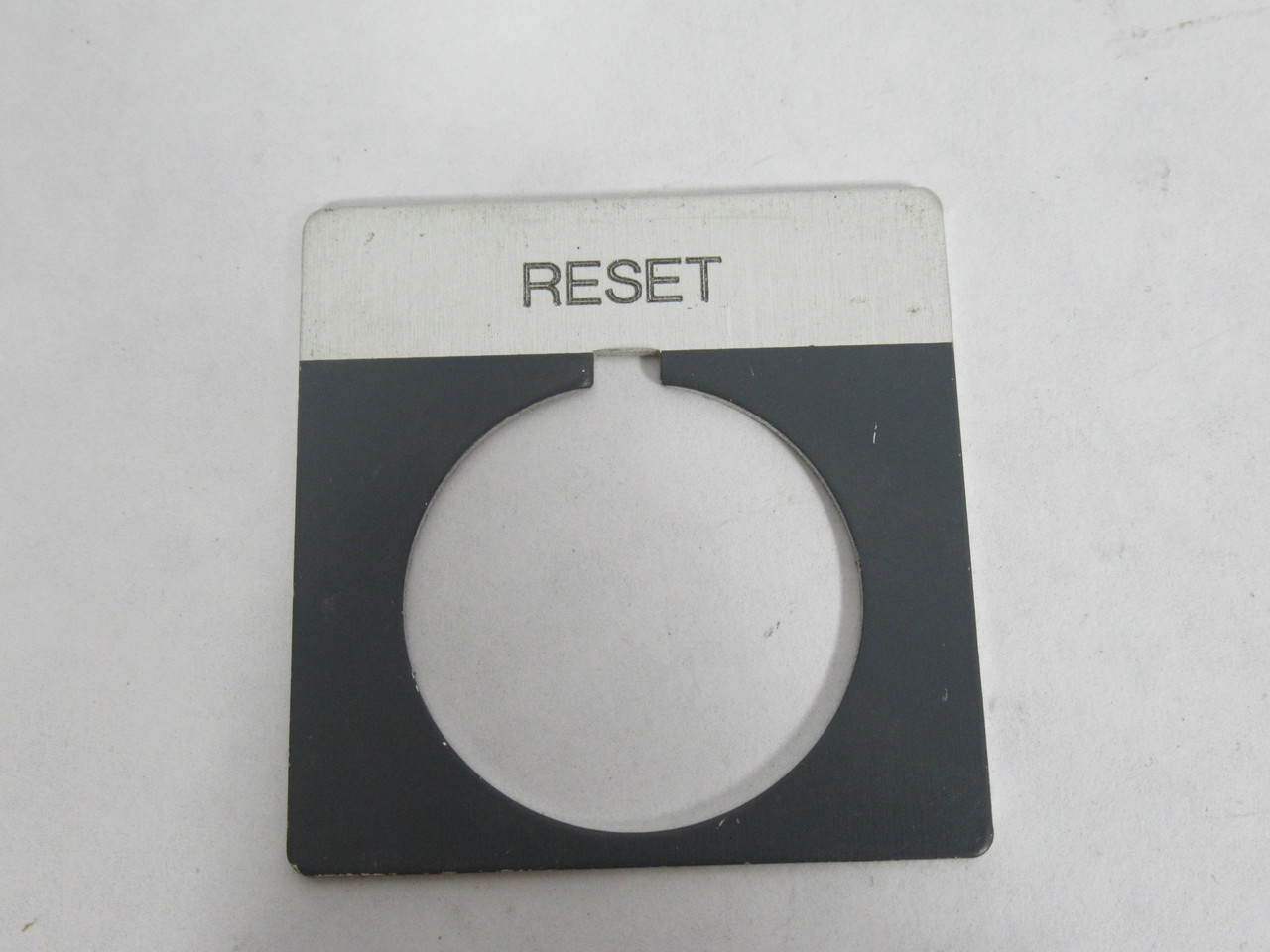 Allen-Bradley 800T-X538 Metal Push Button Legend Plate RESET USED