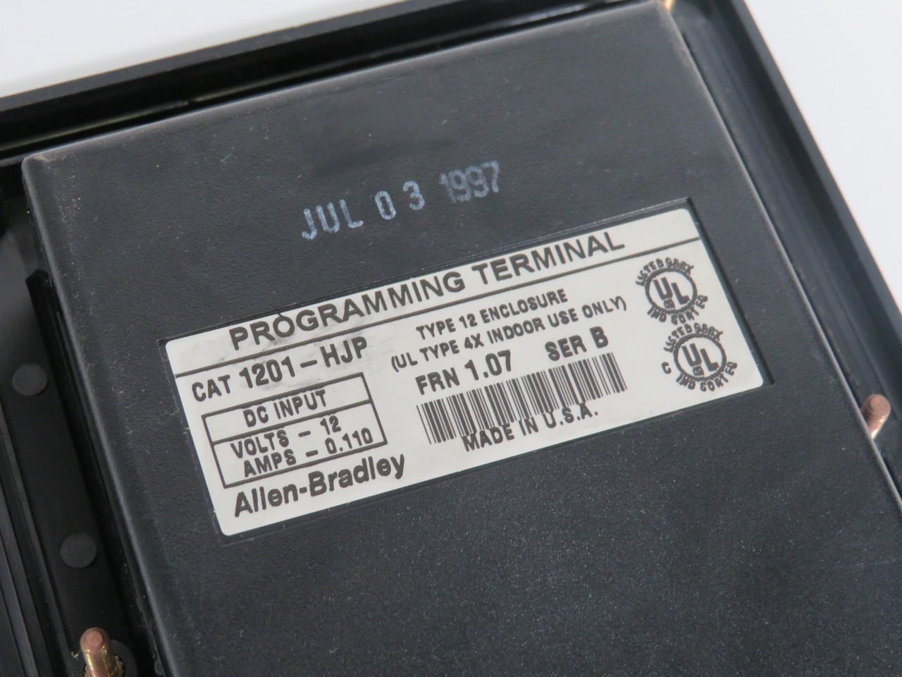 Allen-Bradley 1201-HJP Programming Terminal 12 Volts Cosmetic Damage USED