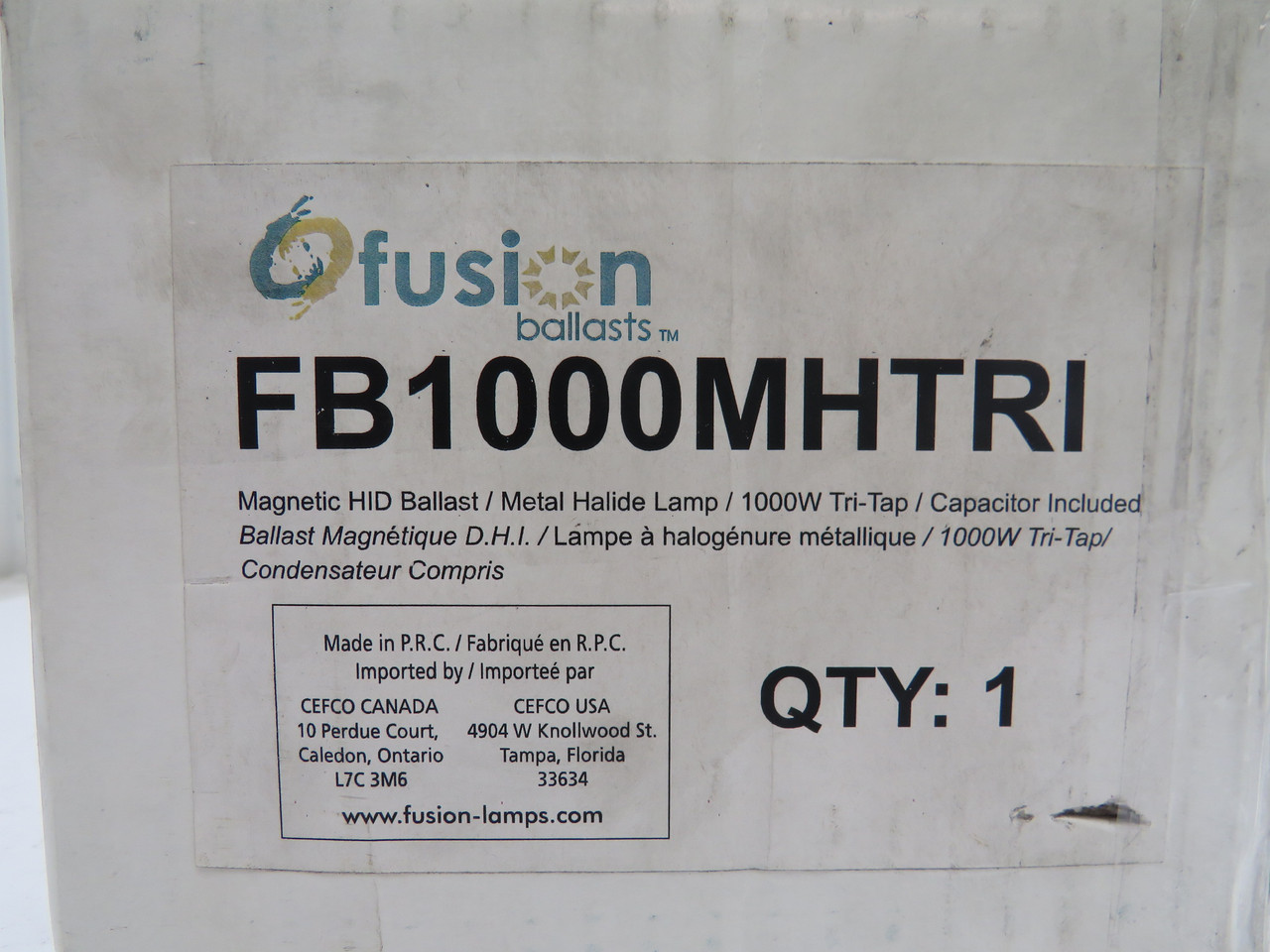 Fusion FB1000MHTRI Auto Transformer Ballast 120/277/347V 60HZ 9/4/3.25A NEW