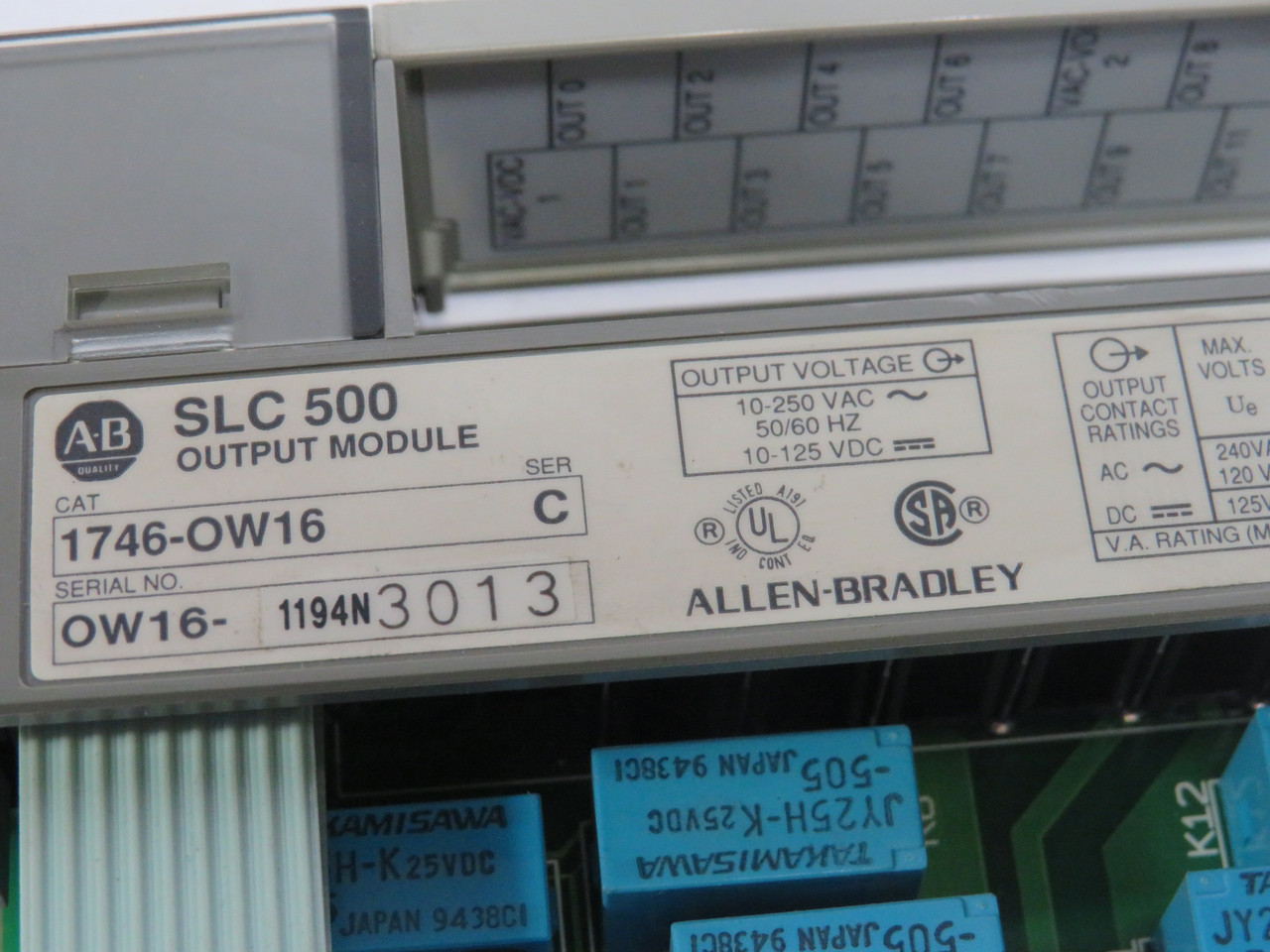 Allen-Bradley 1746-OW16 Output Module 10-250VAC Ser C MISSING TERMINAL USED