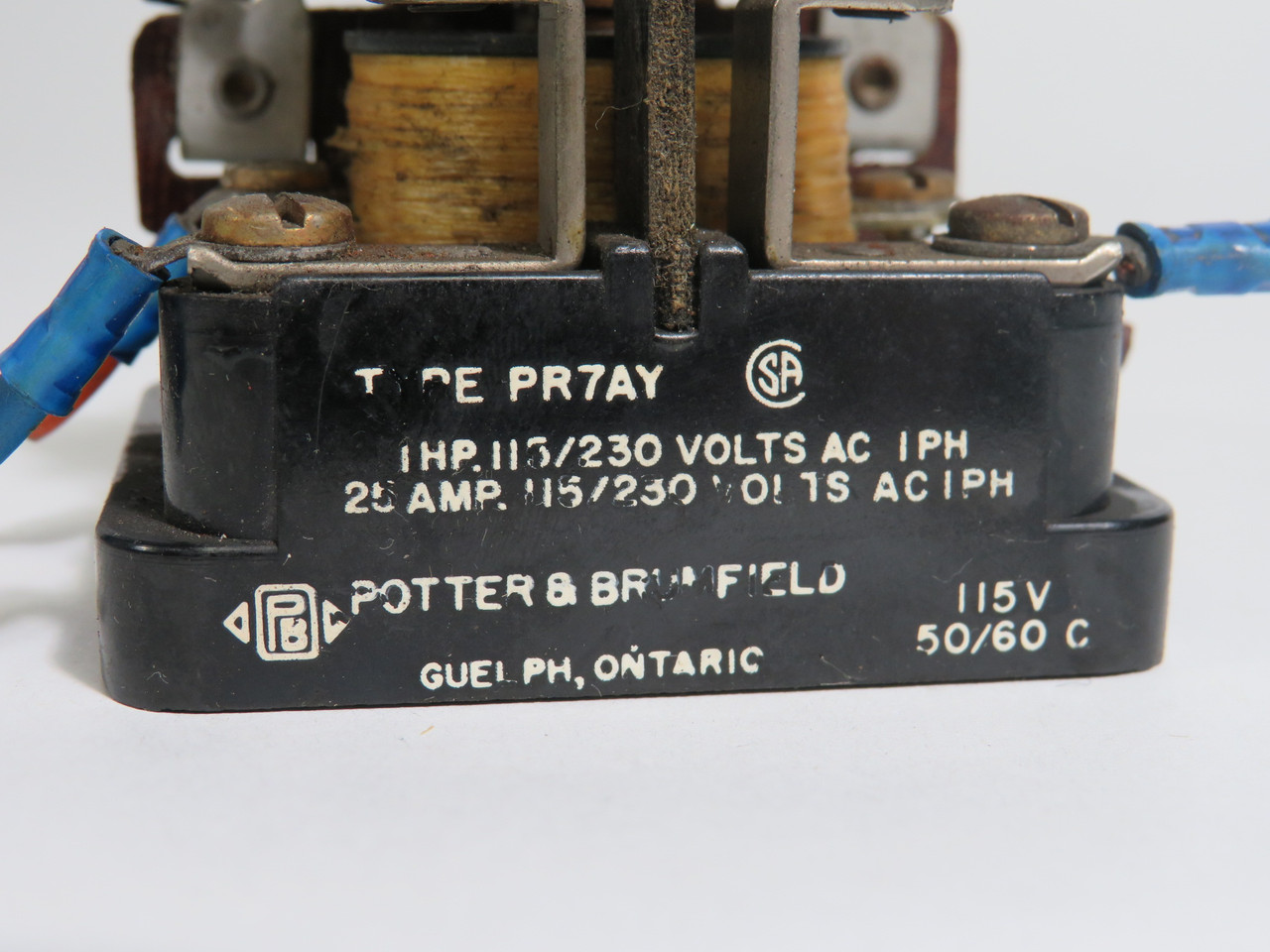 Potter & Brumfield PR7AY Relay 115V 50/60HZ 25Amp 230V USED