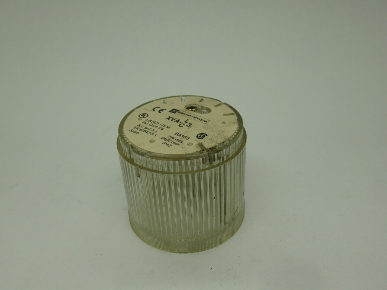Telemecanique XVA-C37 Stack Light Lens (No Bulb) 7W 240V CLEAR USED
