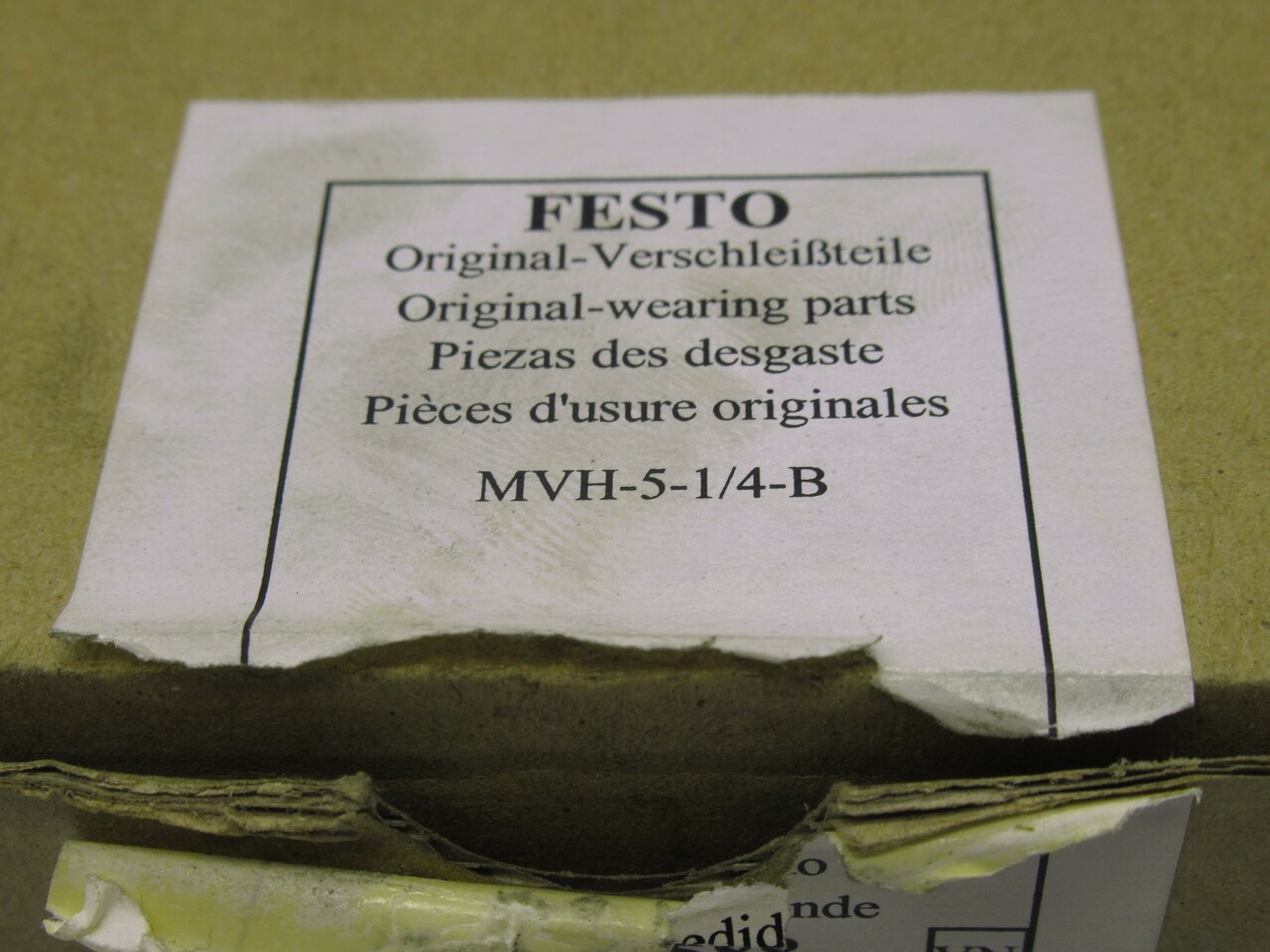 Festo 115588 MVH-5-1/4-B Solenoid Valve Repair Kit *Missing Lube* NEW