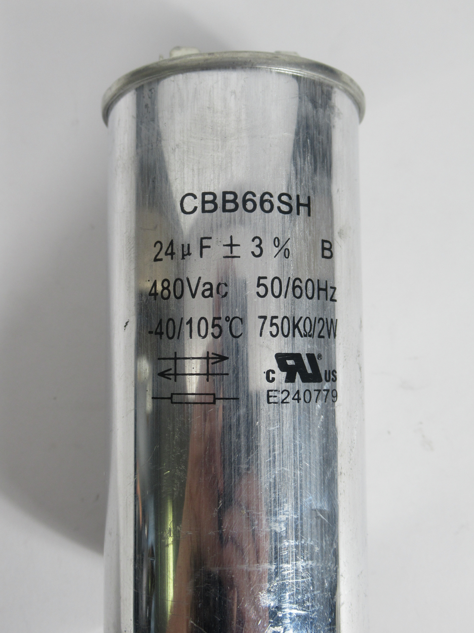 Generic CBB66SH Capacitor 480VAC 50/60HZ 24UF *SHELF WEAR* NOP