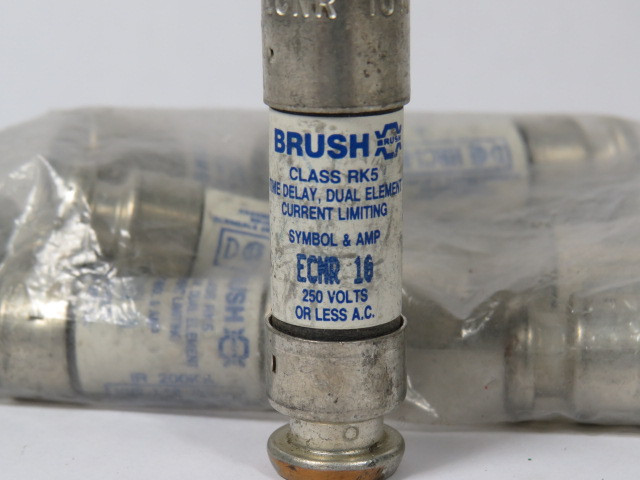 Brush ECNR-10 Time Delay Dual Element Fuse 10A 250V Lot of 10 USED