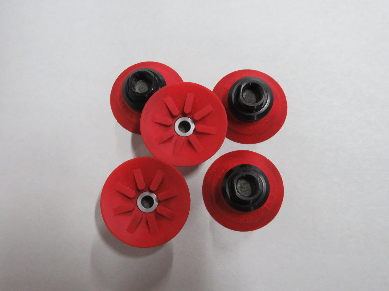 Piab 0101553 Red Silicon F40-2 Suction Cup w/Filter 1/8"NPSF 21mmH Lot of 5 USED