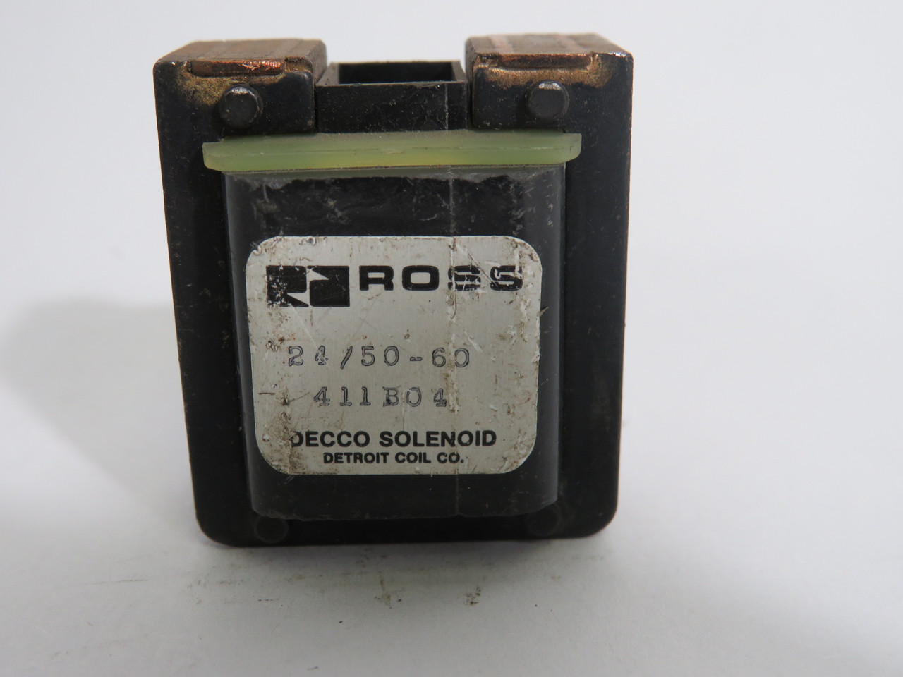 Ross 411B04-24/50-60 Solenoid Valve Coil 24V@50-60Hz *No Plunger* USED