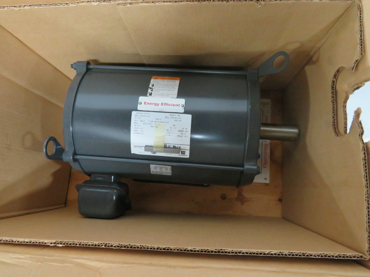 US Motors 15HP 3495RPM 575V 215T 3Ph 14.5A 60Hz NEW