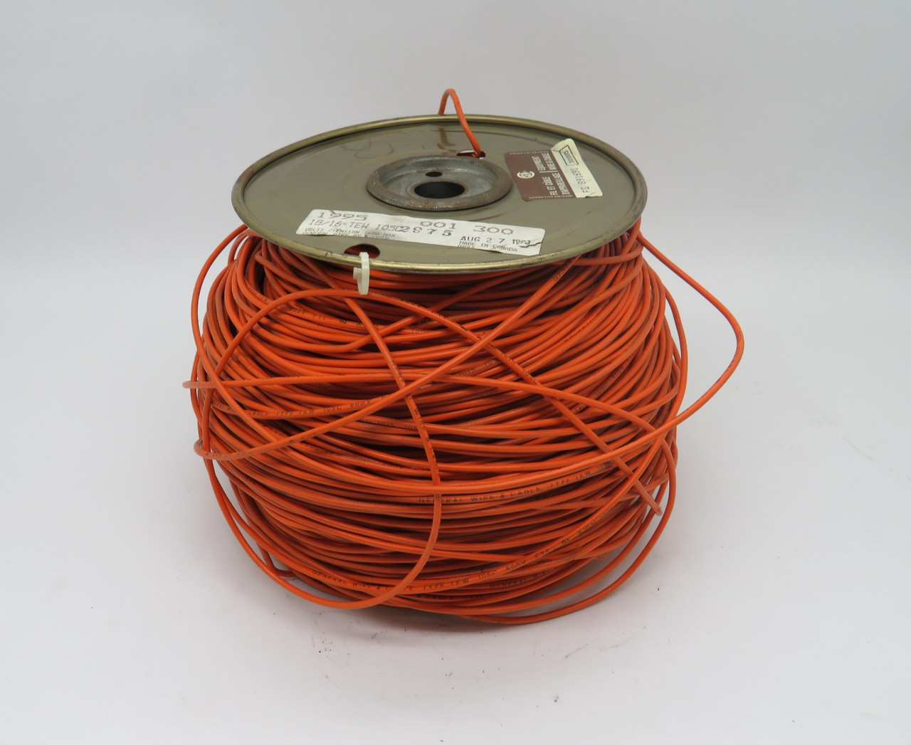 Generic 1550510 Spooled Wire 600V 18/16 AWG TEW 105C 298m Orange USED