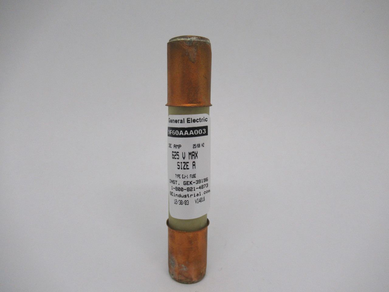 General Electric 9F60AAA003 Type EJ-1 3E 625V Size A Fuse SHELF WEAR USED
