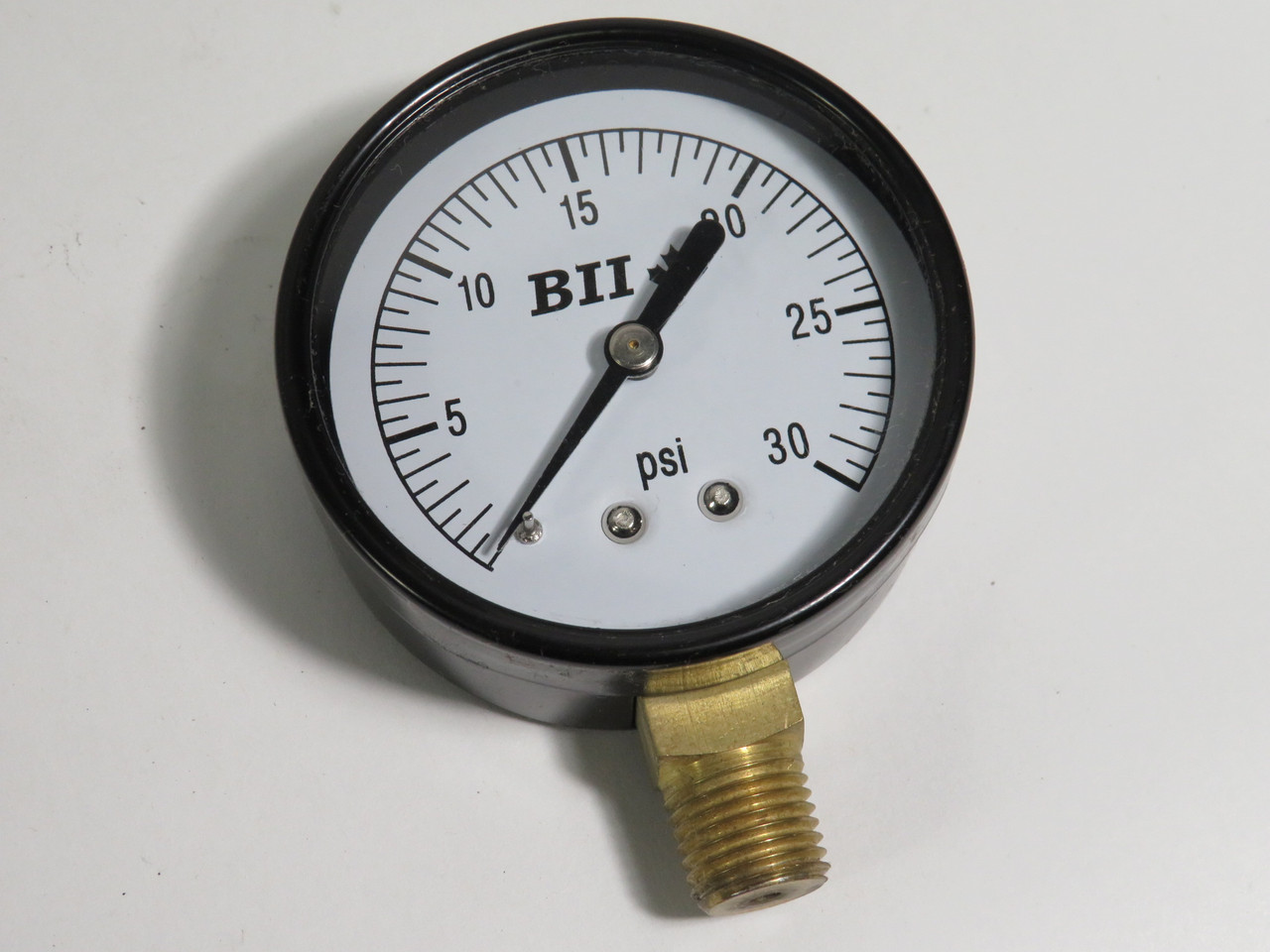 Boshart PG-30NL 2" Dial Pressure Gauge 0-30Psi 1/4" NPT Bottom Port USED