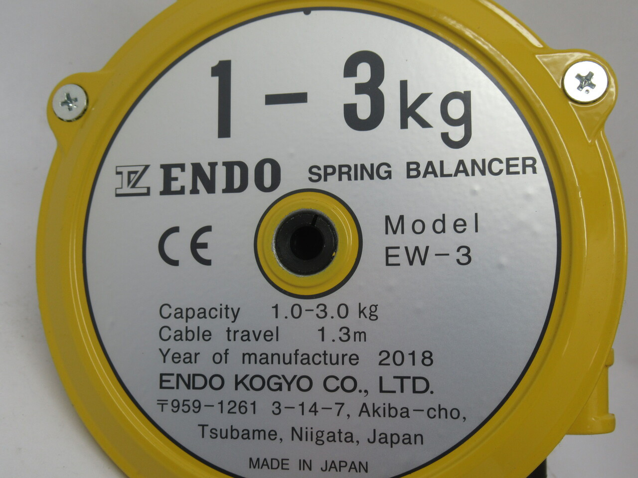 Endo Kogyo EW-3 Spring Type Carbon Steel Wire Tool Balancer *Damaged Box* NEW