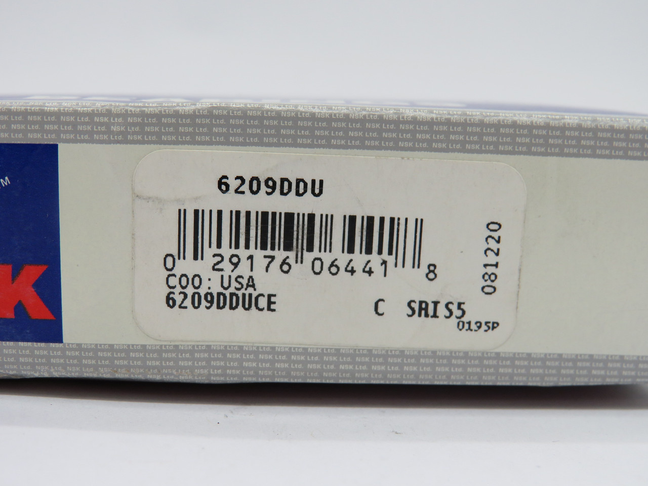 NSK 6209DDU Single Row Ball Bearing 45mm Bore 85mmOD 19mmW *Open Box* NEW