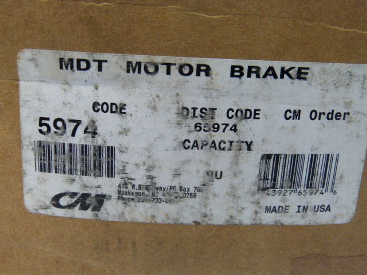 Columbus McKinnon 5974 Ser662 MDT Motor Brake ! NEW !