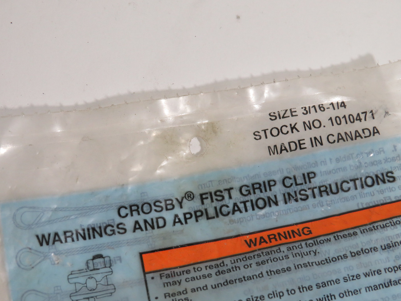 Crosby 1010471 G429 Fist Grip Wire Rope Clip 3/16-1/4" NWB