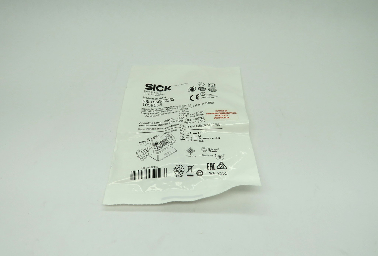Sick GRL18SG-F2332 Photoelectric Sensor M18x1TD 10-30VDC NWB