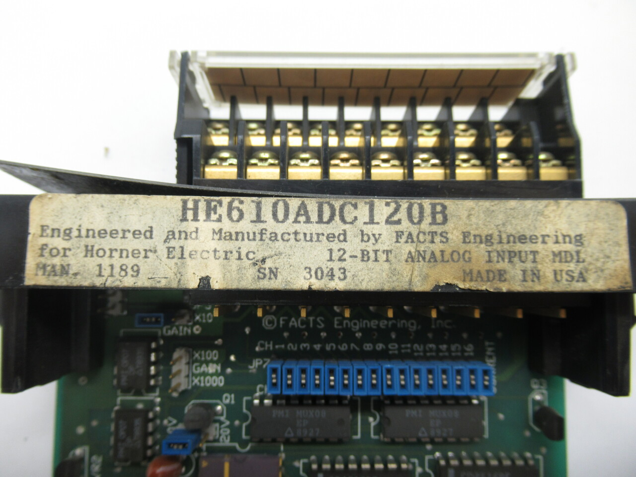 Facts Engineering Input Analog PLC Module HE610ADC120B USED