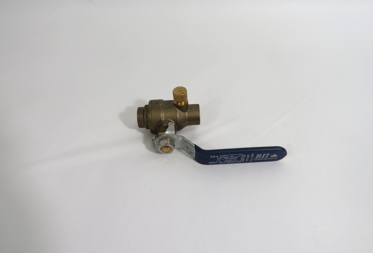 Boshart 082WD-NL-1/2 Non-Threaded 1/2" Ball Valve 600PSI Female Brass USED