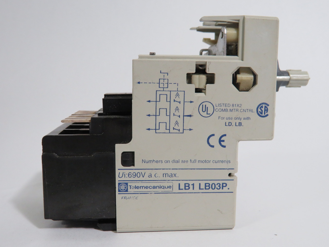 Telemecanique LB1-LB03P08 Overload Relay 3 Pole 2.5-4Amp 690V USED