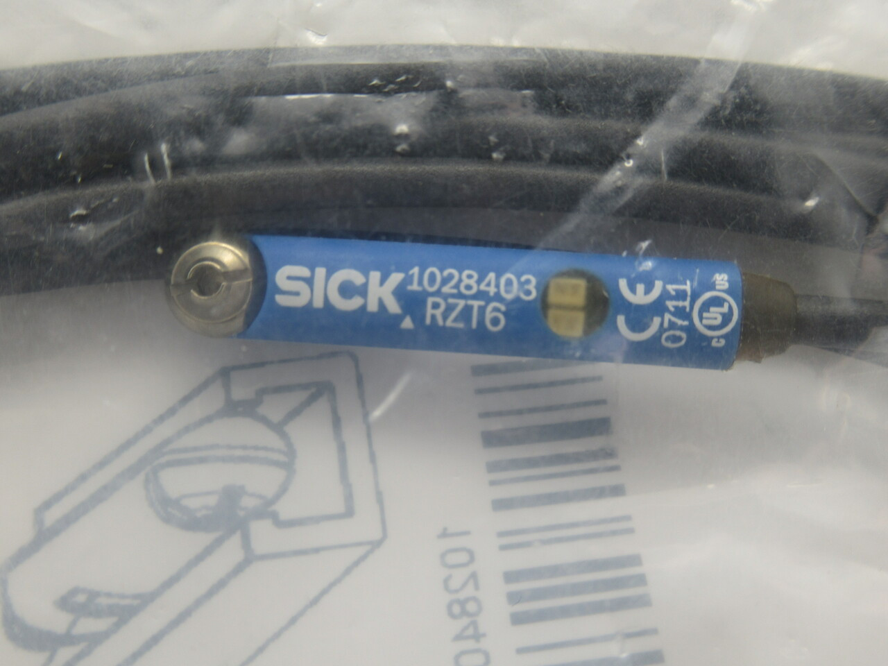 Sick RZT6-03ZRS-KRD T-Slot Cylinder Sensor Cordset 10-30V 500mA 9mm 3Pin 4m NWB