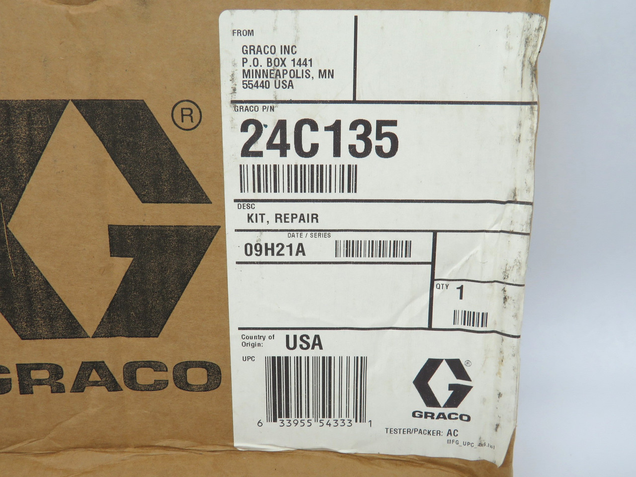 Graco 24C135 Pump Repair Kit w/ Nylon Piston Seal *Damaged/Sealed Box* NEW