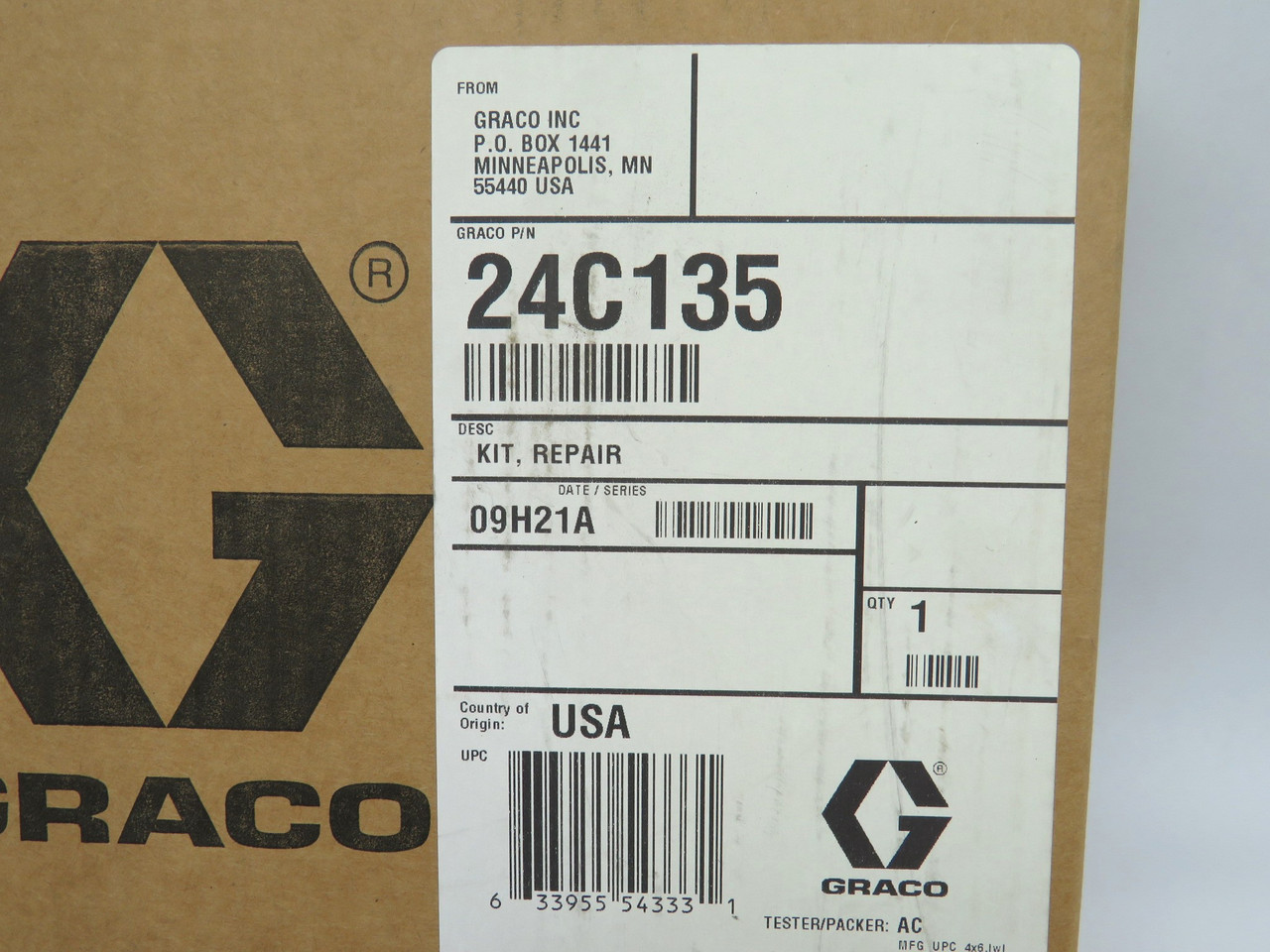 Graco 24C135 Standard Pump Repair Kit w/ Nylon Piston Seal *Sealed Box* NEW