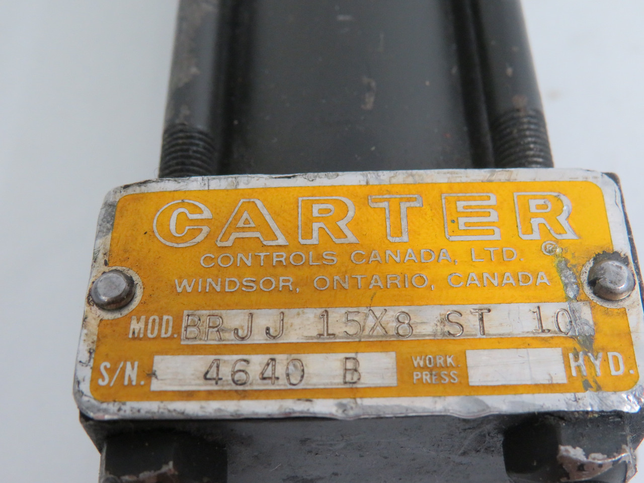 Carter BR-JJ-15X8-ST10 Pneumatic Cylinder 1.5" Bore 8" Stroke USED