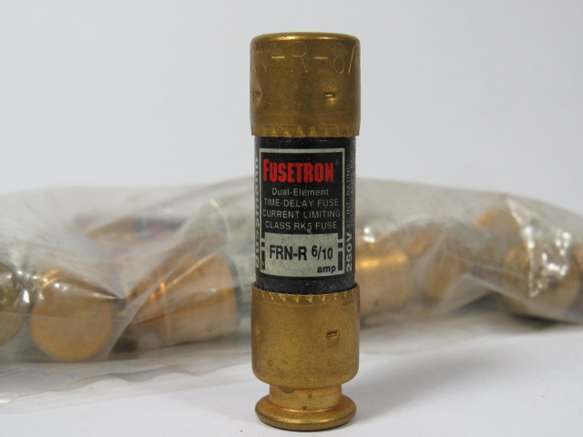 Fusetron FRN-R-6/10 Dual Element Time Delay Fuse 6/10A 250V Lot of 10 USED
