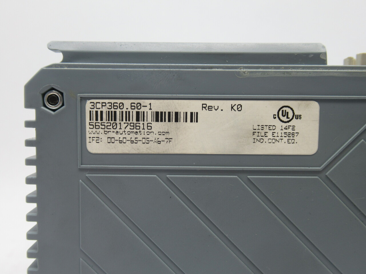 B&R Automation 3CP360.60-1 CPU Module Rev K0 24VDC/3.0W 5VDC/11.0W C/W Card USED