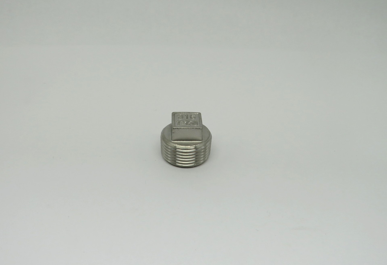 Generic 1-150 Threaded 1" Square Head Plug Stainless Steel USED