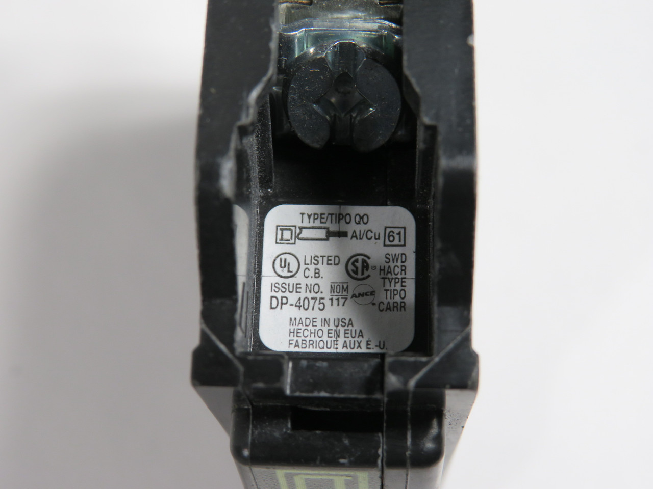 Square D QO120 Circuit Breaker 20A 120/240V 1-Pole SWD HACR USED