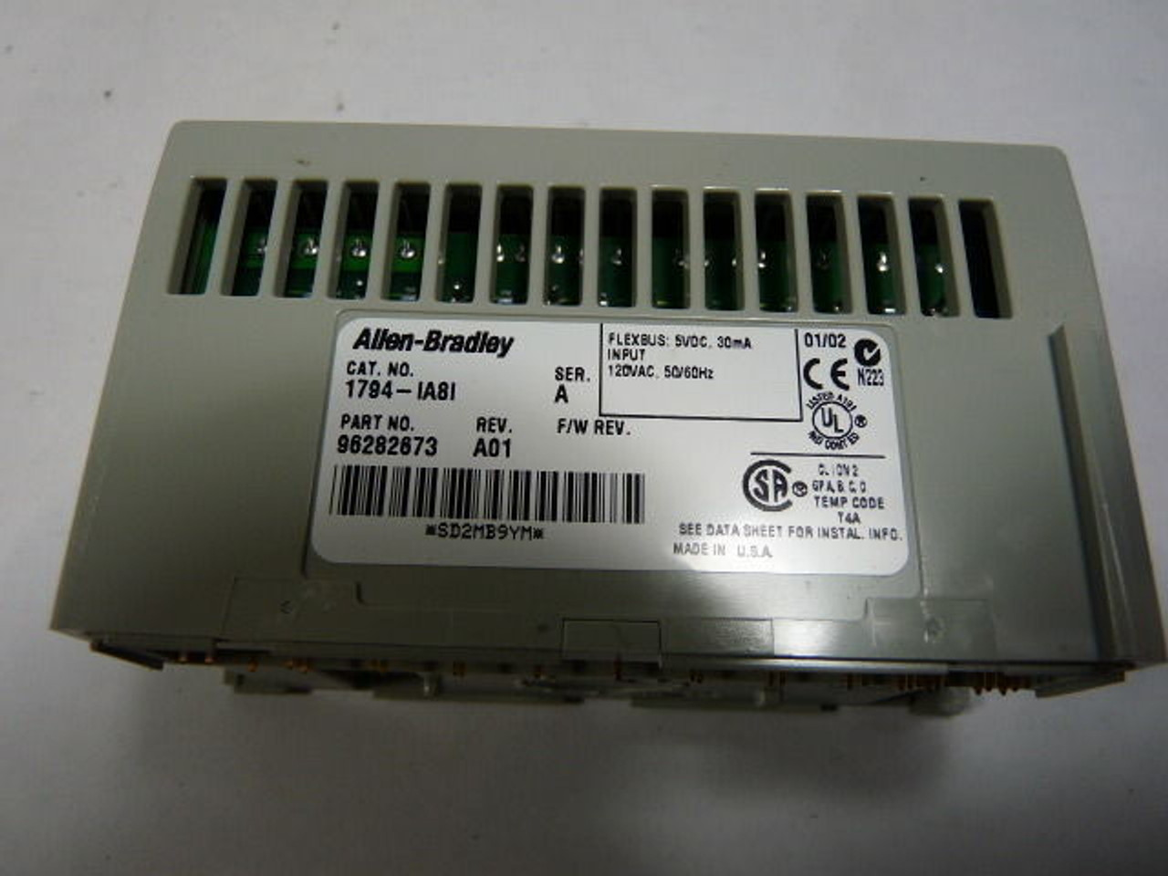 Allen-Bradley 1794-IA8I Input Module SER A 120VAC 50/60Hz USED