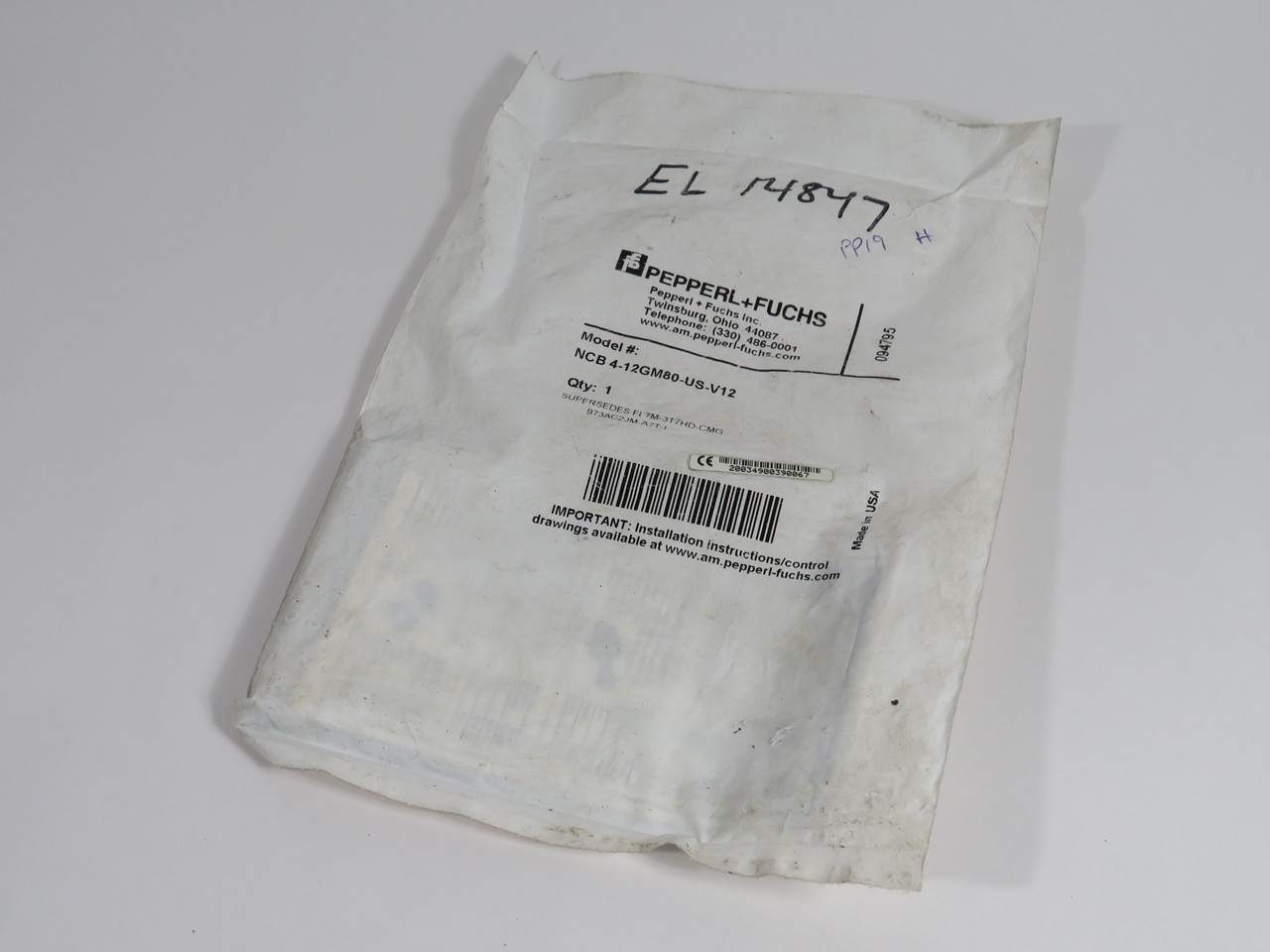 Pepperl+Fuchs NCB4-12GM80-US-V12 Proximity Sensor 20-250V/300VDC 200mA NWB