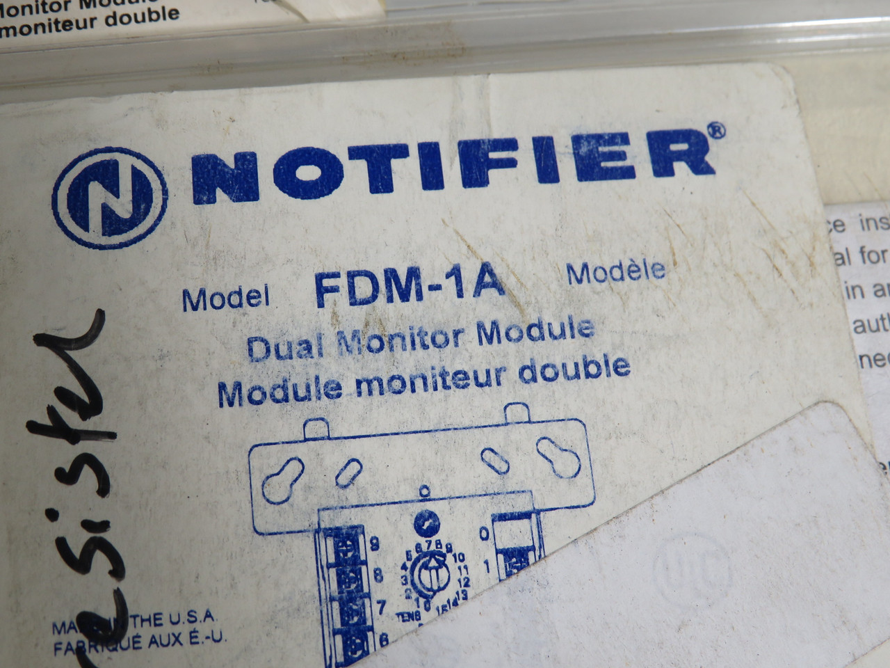 Notifier FDM-1A Dual Monitor Module *Missing Resistor* NEW