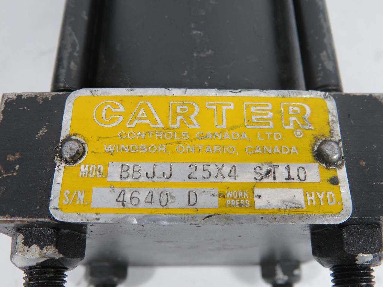Carter BBJJ-25X4-ST10 Pneumatic Cylinder 2.5" Bore 4" Stroke USED