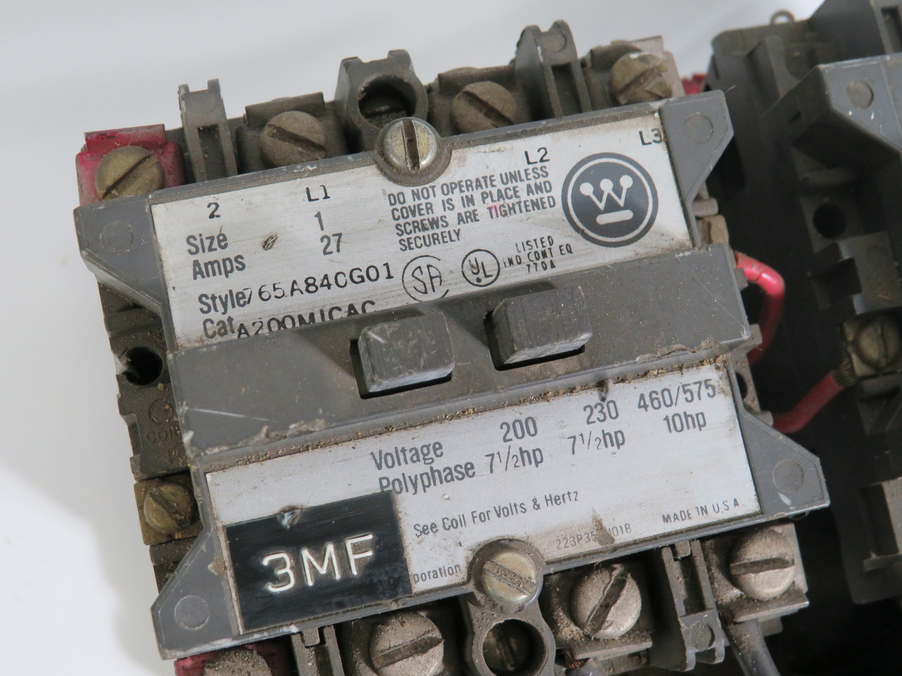 Westinghouse 765A840G01 Reversing Contactor 110/120V USED