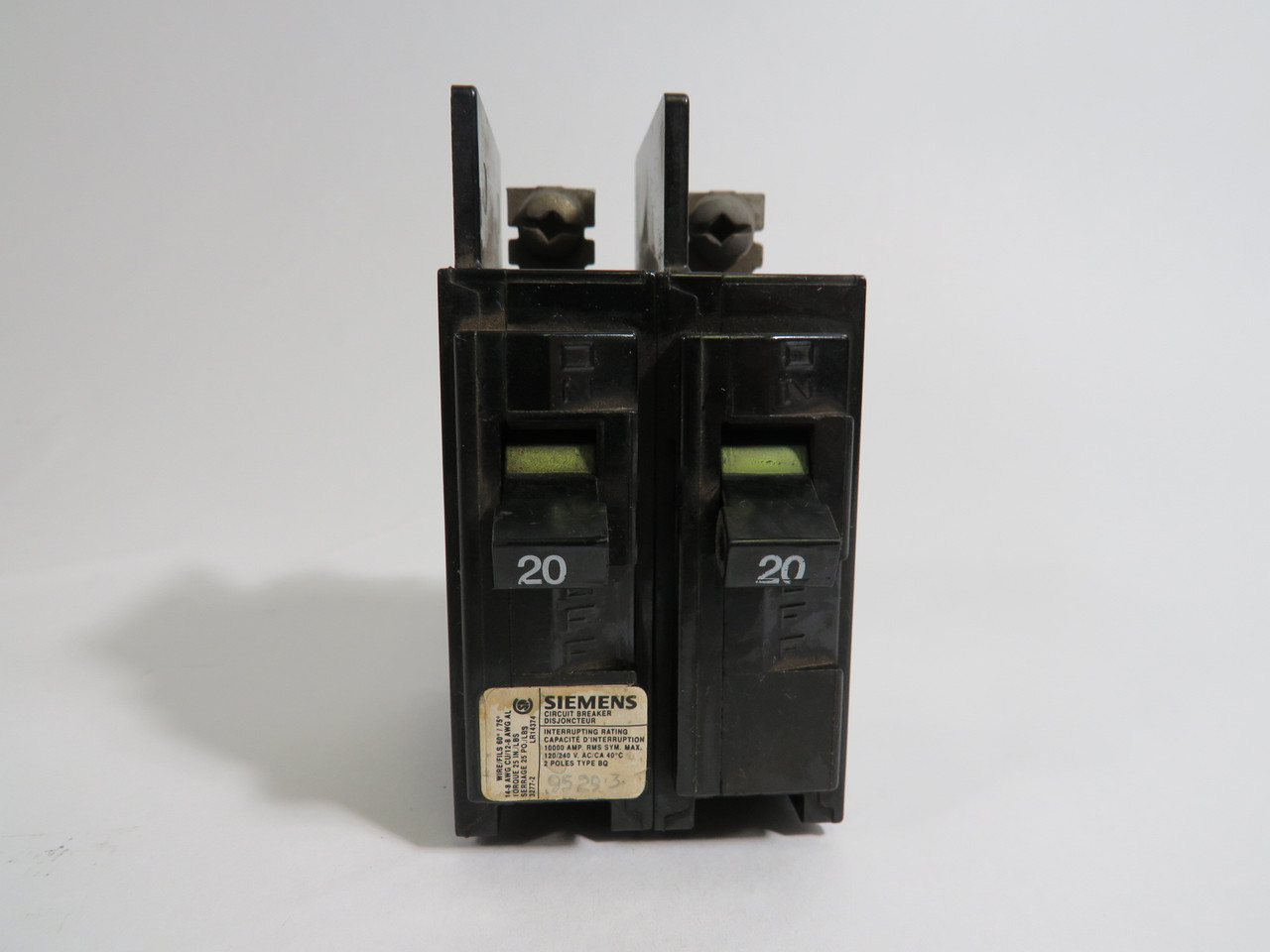 Siemens BQ2B020 Circuit Breaker 20Amp 120/240V 2 Pole Type BQ USED