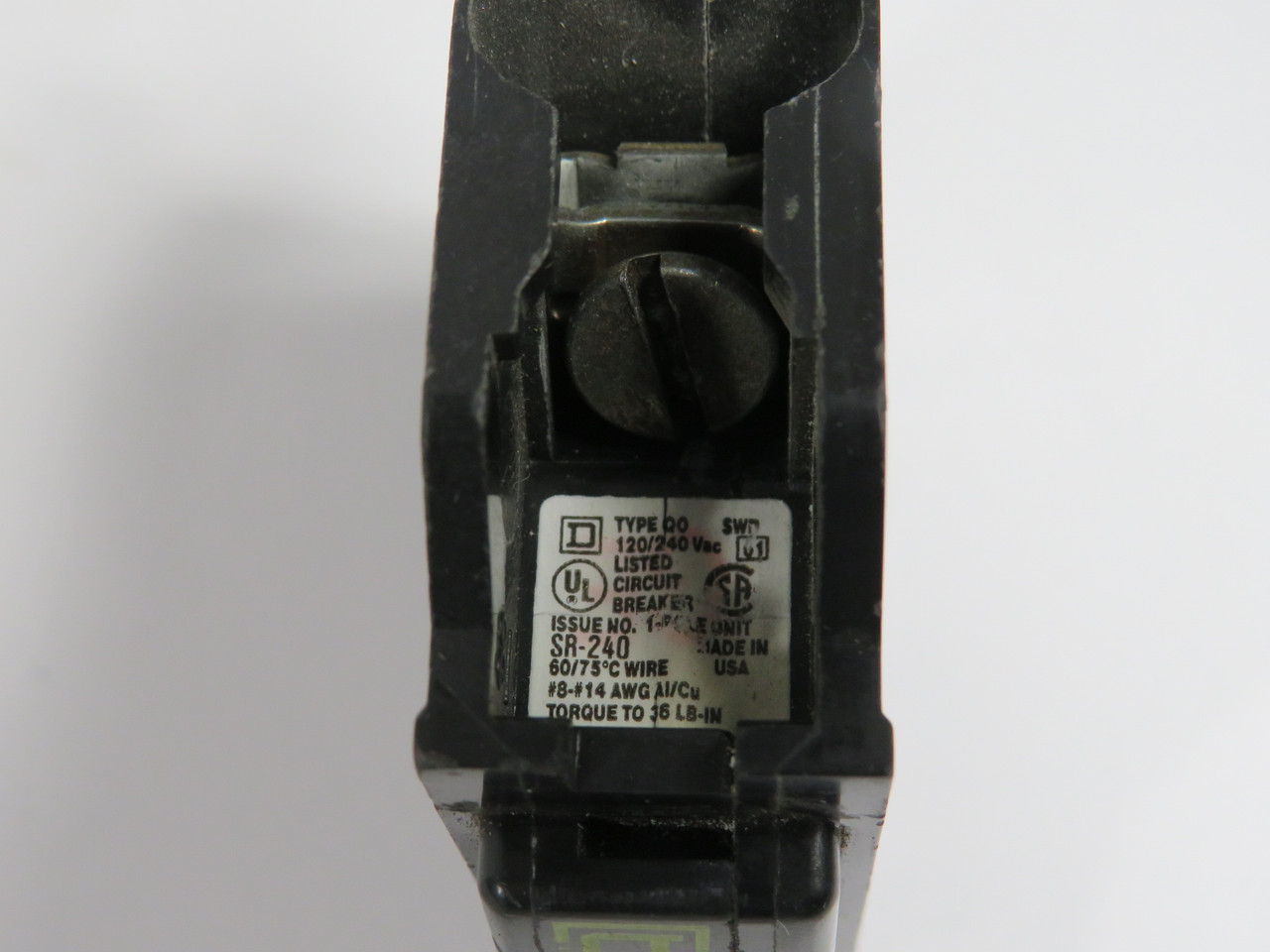 Square D QO120 Circuit Breaker 20A 120/240V 1-Pole SWD USED