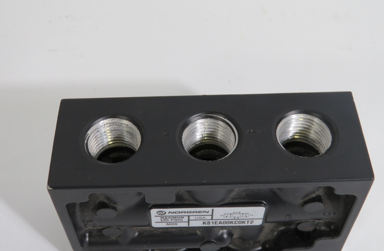 Norgren K81EA00KC0KT2 Pneumatic Valve Base 3/8"NPT 150PSI SHELF WEAR USED