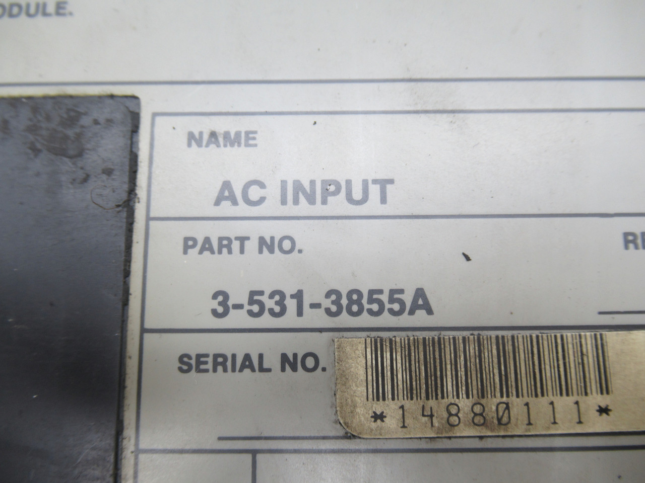 CINCINNATI MILACRON 3-531-3855A AC Input Module USED
