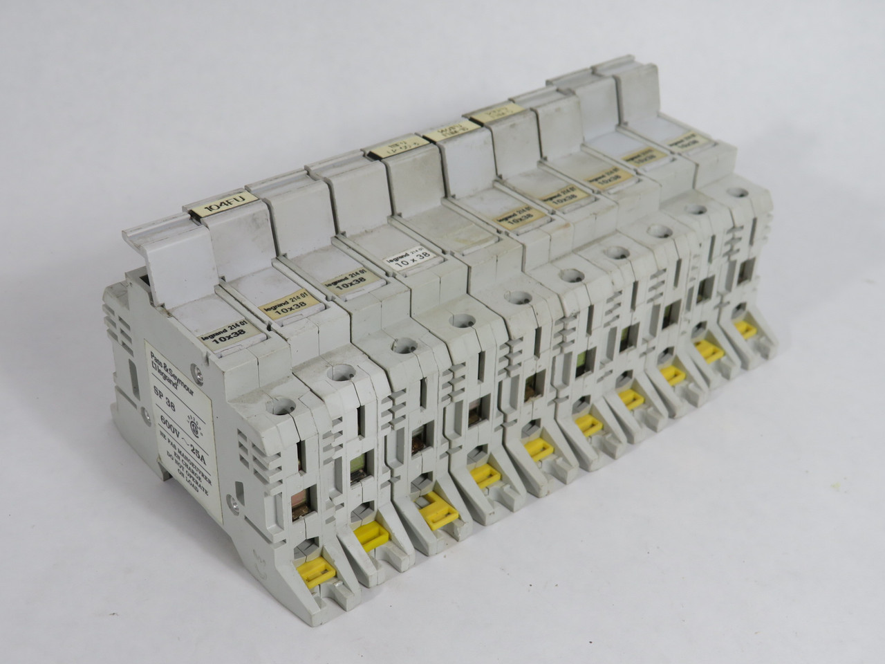 Pass & Seymour SP-38 Legrand Fuse Block 25A 600V 1P Lot of 10 USED